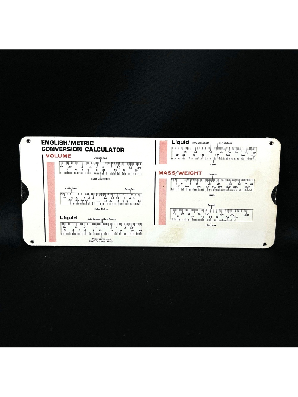 Cardinal Products English/Metric Conversion Calculator 7510 Length Area Volume